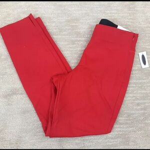 Old Navy Women's Size 0 Apple Red Skinny Wow Pant Side Zipper Stretch Ankle NWT